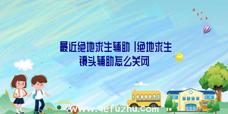 「最近绝地求生辅助」|绝地求生镜头辅助怎么关闭